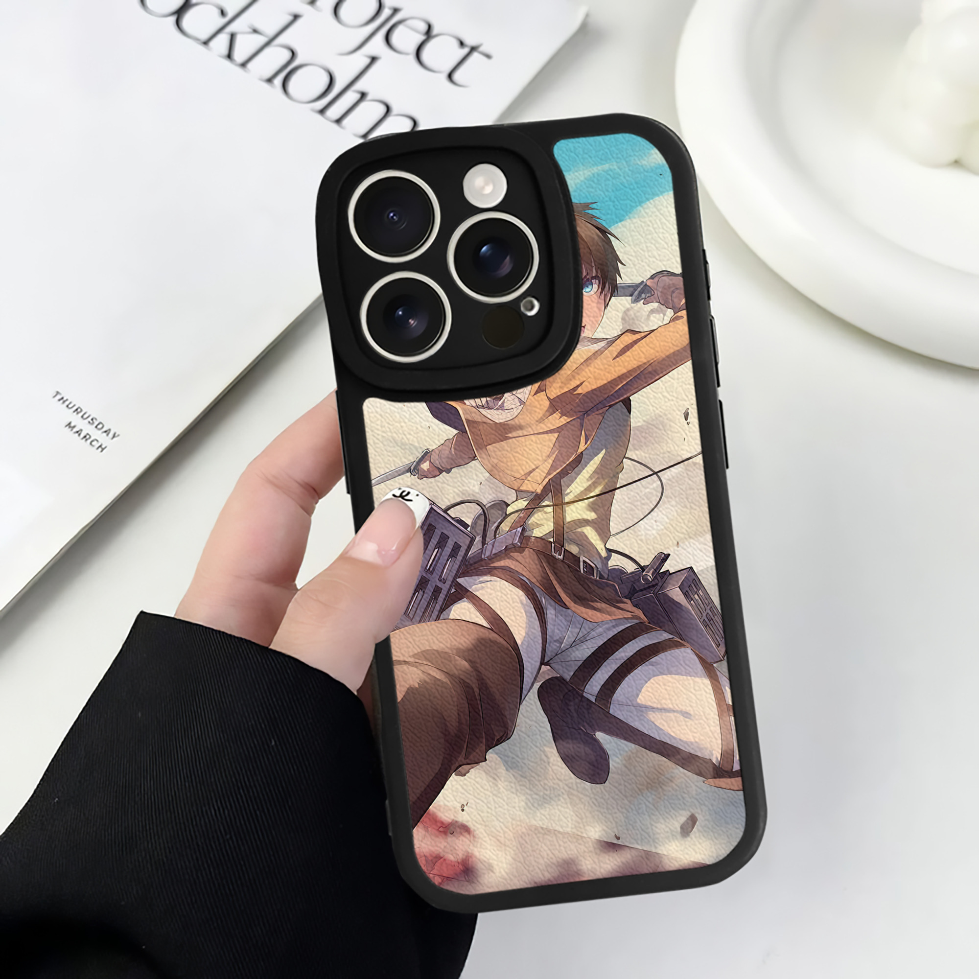 （画像用） 進撃の巨人 Attack on Titan 【iPhone 16シリーズ対応】シリコンスマホケース（レザー調） 材質：シリコン